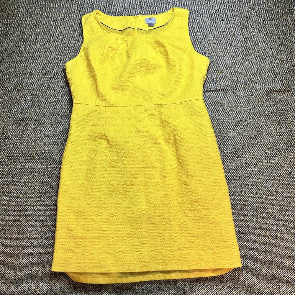 Worthington Yellow Textured Sleeveless Dress Size‎ 14P